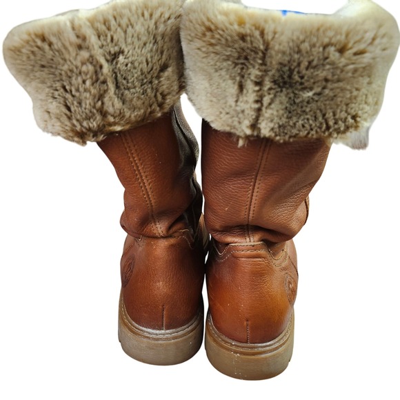 Panama Jack warm lined Bambina leather women's roll down faux fur boots 41/10 - Picture 10 of 13